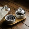 Dishes Plates 2023 Creative Ceramic Platter Glass Cover Dessert Bowl Dried Fruit Plate Modern Living Room Snack Storage 231218