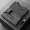 Herren Hoodies Sweatshirts Winter 100 % Merinowolle Kaschmirpullover Herren Oneck dicker farblich passender Jacquard-Mantel Plus-Size-Pullover gestrickt 231218