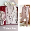 Indumenti da notte da donna Stampa rosa 2 pezzi Pijama Mujer Raso Abiti per la casa Seta del ghiaccio Pigiama Pantaloni Set Pigiama casual Pour Femme