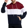 Sweats à capuche pour hommes tricoté Hipster décontracté Patchwork à capuche loisirs de plein air sweats pour hommes Zip