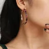 Vintage Mosaic Red Crystal Hoop Earrings for Women Retro Zinc Alloy Gold Color Drop Earrings Jewelry Party Club Ears Jewelry252s