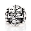 Bandringe 20pcs Schädel Ring Punk Vintage Skeleton Metall Zink Legierung Silber Farbe Herren Damen gemischte Ringe Schmuck Großhandel Lose Party Geschenke 231218