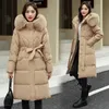 Women's Down Parkas 2023 Ny Snow Wear Winter Coat for Women Down Jacket Warm Casual Loose Fur Collar Hooded Puffer Parka Jacka Långt utkläder231215