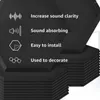 Car Organizer 12 Pack Self Adhesive Acoustic Panels 14 X 0.4inch Soundproof Hexagon Sound Absorbing Black