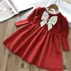 Girl's Dresses Baby Christmas Party Girls Dresses Winter Baby Cotton Xmas Knitted Sweater Dress New Autumn Long Sleeve Red Princess Dresses