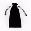 Newly Purple And Black Long Velvet Bags 7 5x18cm Drawstring Gift Pouches Favor Comb Lipstick Storage High Quality Bags 25pcs lot239b