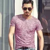 Garnitury męskie B1856 Trendy męskie T Shirt Casual Long Rleeve Slim Basic Tops Tees Summer Scheme T-shirt męskie ubrania Chemise