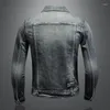 Men's Jackets Spring Autumn Denim Jacket Men Trendy Lapel Coat Fashion Stretch Biker 4XL