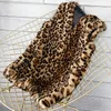 Women's Fur PULABO European And American Imitate Rex Leopard Print Winter Mid-Length Faux Coat Vest Jacket