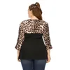 Tops New 2021 Ladies Spring Autumn Plus Size Tops For Women Large Long Sleeve Slim Black Leopard Tshirt 3XL 4XL 5XL 6XL