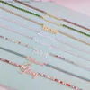 Hanger Kettingen 2021 Mode Aangepaste Naam Ketting Personlized Letters Hanger Zirkoon Ketting Glinsterende Rvs Choker Sieraden voor DamesL231218