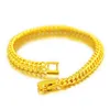 Charm Bracelets Pure 18K 999 Yellow Gold 6mm Bracelets for Women Classic Wedding Chain Link Bracelets Christmas Gifts Jewelry Never Fade 231218