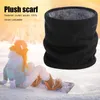 Bandanas Black Women Knitted Scarf Solid Warm Ring Winter Snood Scarves Lady Fur Thick Unisex Men Neck Scarfs Collar