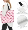 Shopping Bags Strawberry Pink Shoulder Bag Cute Handbag Reusable Grocery Tote Girls Canvas Storage HandBags Fashion