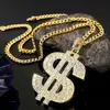 Toptan Özel Hiphop Gold Erkekler CZ Buzlu Diamond Özel Jewelri Kristal Kolye Kolye Hip Hop Takı
