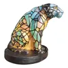 Lâmpadas de mesa Durável vitral lâmpada animal portátil colorido vintage resina universal em forma de luz noturna