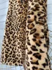 Women's Fur PULABO European And American Imitate Rex Leopard Print Winter Mid-Length Faux Coat Vest Jacket