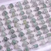 Band Rings Vintage Natural Green Quartz Ring for Women Geometric Crystal Engagement Rings Set Female Gift Fine Jewelry 25Pcs/lo 231218