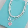 New Pearl 925 Sterling Silver Beaded Halsband Women's Heart Pendant Halsband Designer smycken av hög kvalitet med originallåda