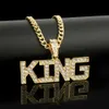 Wholesale Custom Hiphop Gold Men CZ Iced Out Diamond Custom Jewelri Crystal Necklace Pendant Hip Hop Jewelry