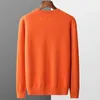 Mens Hoodies Sweatshirts Cashmere Sweater Knitting 100% Pure Merino Wool Autumn And Winter Fashion Large Round Neck Top Warm Pullover 231218