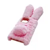 3D Rabbit Fluffy Cases for Motorola G Play 4G 2024 Power 5G G 5G Stylus G24 G34 Moto G54 Hawine Hair Plush Bling Diamond Rhinestone Fur Fuzzy Tail Tpu Ear Back