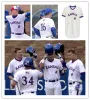 College Baseball Wears College NCAA Kansas Jayhawks Ku Baseball Jersey 14 Jake Curtis 15 Ryan Callahan 17 Maui Ahuna 20 Jake Adams 23 Jack W