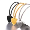 U7 StainlSteel Guitar Pick Necklace Pick Pendant Music Lover Musician's Gift for Guitar Player P1191 X0707274o