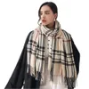 Scarves Women Autumn Winter Scarf Lady Cashmere Feeling Muffler Spring Fall Large Blanket Classic Plaid Shawl Soft Warm Wrap Wholesale 231216