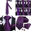 Corbatas para el cuello Corbatas para el cuello Dibangu para hombres Corbata de cachemira floral púrpura Negocio Formal 100% Corbata de seda Conjunto de pañuelo de bolsillo Fiesta de bodas Cravat Dhmaz