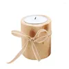 Candle Holders 3 Piece Romantic Party Craft Candlestick Wooden Holder Set Home Decor With Rope Gift Office Atmosphere