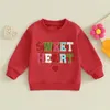 Felpe con cappuccio Felpe Bambino Neonate San Valentino Manica lunga Girocollo Lettera Cuore Ricamo Pullover Top Abbigliamento 231218