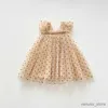 Flickans klänningar Polka Dot Baby Girl Dress 2024 Ny Casual Cute Tulle Toddler Girls Dresses Birthday Suspender ärmlös Summer Dress for Girls