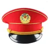 BERETS Fashion Red Performance Green Military Hat Spring Army White Captain Caps Band Show för vuxen cosplay