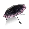 Paraplyer ny designer lyxig stor vindtät vikning paraplyer colorf trefolded inverterad flamingo 8ribs mjuk kreativ gåva hem dro dh3re