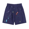 Men's and women's casual sports shorts Galler shorts Designer color inkjet hand painted French classic print mesh sport pull ropeS-XL