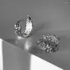 Orecchini a cerchio in argento 925 placcato geometrico quadrato di lava per le donne ragazze elegante festa di nozze regalo di gioielli di lusso E2327