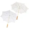 Guarda-chuvas 2pcs Lace Umbrella Casamento Pequeno Noiva Noiva Po Props