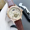 Orologi da polso Pate per 2023 Orologi da uomo Quattro aghi Meccanico automatico Wastch Alta qualità Top Luxury Brand Cinturino in pelle Fase luna Regalo di moda Ginevra Tipo uno