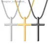 Colares de pingente de aço inoxidável cruz pingente colar para homens mulheres jóias minimalista masculino feminino oração colares gargantilhas moda jóias l231218