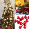 Nowe zabawki świąteczne 2PCS 3PCS 5PCS Sztuczne czerwone łodygi jagód Bożego Narodzenia Dekor Holly Berry gałęzie na choinkę noworo