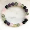 MG0872 8MM A Grade Black Tourmaline Prehnite Bracelet Women's Rose Quartz Energy Power Bracelet Gift for Mother's Day2434