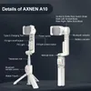 Stabilisatoren AXNEN A10 Handheld Gimbal Smartphone Stabilisator met Invullicht Verlengstuk Afstandsbediening Mobiele Telefoon Selfie Stick voor 231216