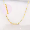 YUNLI Real 18K Gold Jewelry Necklace Simple Tile Chain Design Pure AU750 Pendant for Women Fine Gift 220722204t