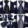 Corbatas para el cuello Corbatas para el cuello Hitie Blue Business Sólido 100% Seda Corbata para hombre Corbata 85 cm para hombres Boda de lujo formal Gravata de alta calidad 23121 Dhgal