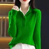 Kvinnors tröjor Autumn Winter Wool Sweater Women Fake Two Piece Stand Collar Stickover Korean Slim Femme Jumper Casual Wild Knit Tops 231218