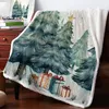 Blankets Christmas Tree Gift Box Cashmere Blanket Winter Warm Soft Throw for Beds Sofa Wool Bedspread 231218