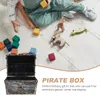 ボトルヴィンテージメタルセット：ロックとキージュエリーのキーパーゼーキギフトリングホルダーケース付きの小さな海賊装身具箱