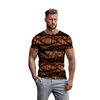 Mäns T-skjortor Retro Ethnic Printing Tee Shirt 2024 Casual kortärmad rund hals Basic Daily Street Pullover Tops