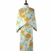 Ropa étnica Estilo tradicional japonés kimono yukata printde femenina Importada textura de algodón disparando po kimonoe vestido